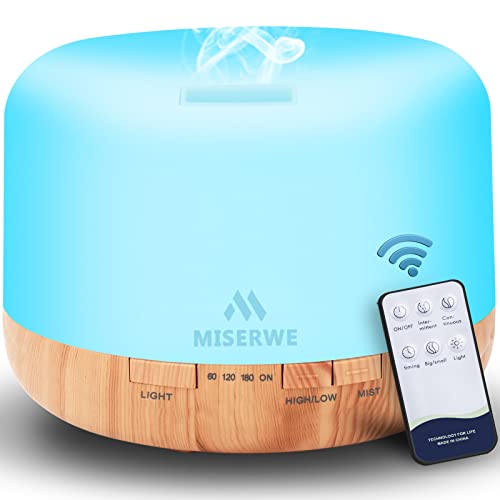 500ml Diffuser with Remote Control Waterless Automatic Shut Off Essential Oil Diffusers with Timing Mode Adjustable Oil Di...