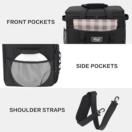 SUNUP 48 Cans Soft Sided Insulated Cooler Bag, Collapsible Large Lightweight Ice Chest, Portable Leak-Proof Cooler for Tra...