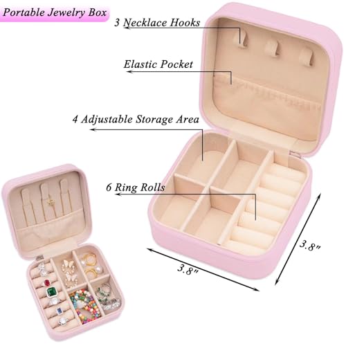 ETHOON Jewelry Travel Case Small Organizer Stocking Box Personalized Gifts Teenage Jewelry Accessories Holiday Wedding Chr...
