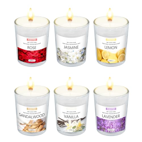 Scented Candles Gifts Set for Women, Aromatherapy Soy Wax Candles for Home, 6 Pack Jar Candle for Men Birthday, Valentine,...