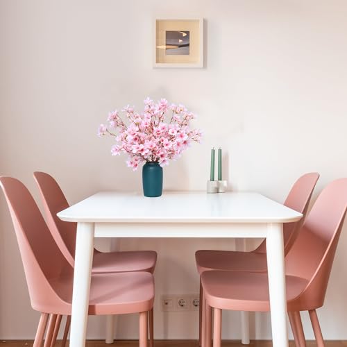 SITUMEIZI 6Pcs Artificial Cherry Blossom Branches Decor Fake Flowers Silk Spring Faux Flowers 16" Peach Bouquet for Home W...