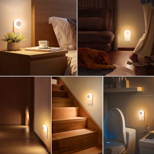 fesnne Night Light, Night Lights Plug into Wall, Dusk to Dawn Sensor Warm White Led Night Light 0.5W, 2 Pack Nightlight fo...