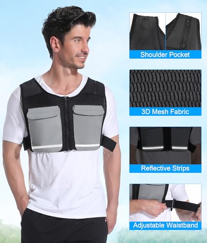Foiueyga Cooling Vest for Men & Women - Ice Vest with 15pcs Ice Packs Short Cooling Jacket for Hot Weather Summer Work Spo...