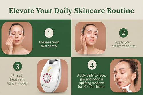 Eden & Elm - Face & Neck Sculpting Massager – 7 Color LED Beauty Tool for Firm-Looking Skin, Jawline Contouring & Daily Li...