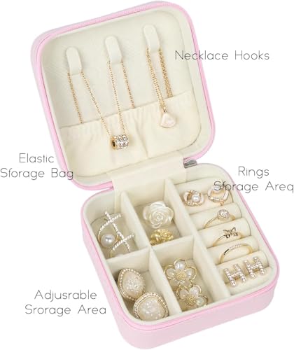 SLOZO Travel Jewelry Case, Travel Jewelry Box, Mini Jewelry Travel Case, Jewelry Organizer Case, Portable Small Jewelry Or...