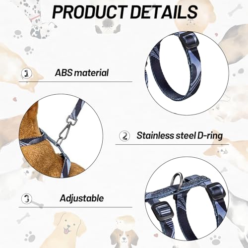 Cat Harness and Leash Set, 3-in-1 Escape Proof Adjustable, Comfortable Walking Travel Kitten Harness for Small Medium Larg...