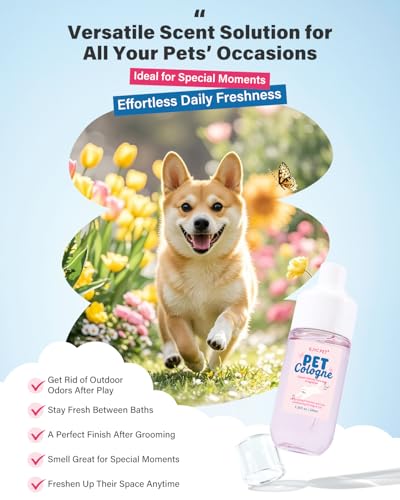 GJYC PET Dog & Cat Cologne | Long-Lasting Classic Powdery Scent | Fur-Conditioning, Non-Sticky Odor Control Formula | Trav...