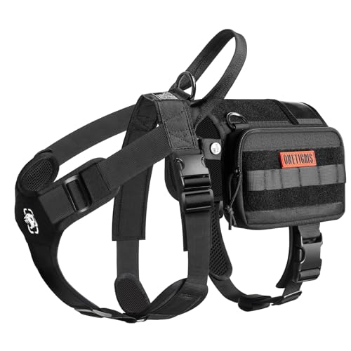 OneTigris Service Dog Vest Harness, Service Dog Cape Guardian Dog Backpack Harness with Pouches Dog Saddle Bag for Small M...