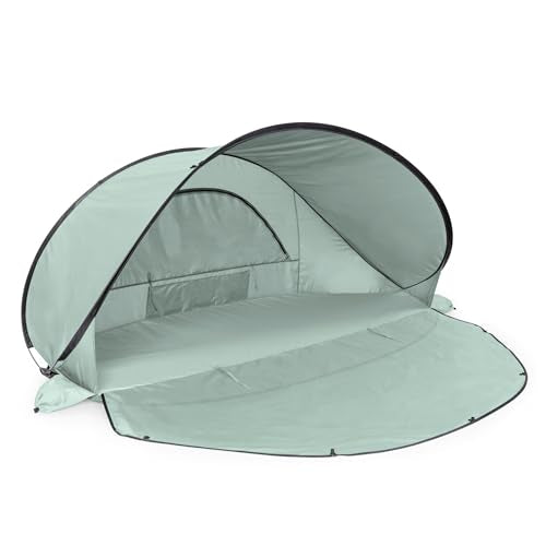 Picnic TIME Manta Portable Beach Tent, Fully-Assembled Pop Up Tent, Beach Shade and Sun Shelter, Instant Outdoor Shade wit...