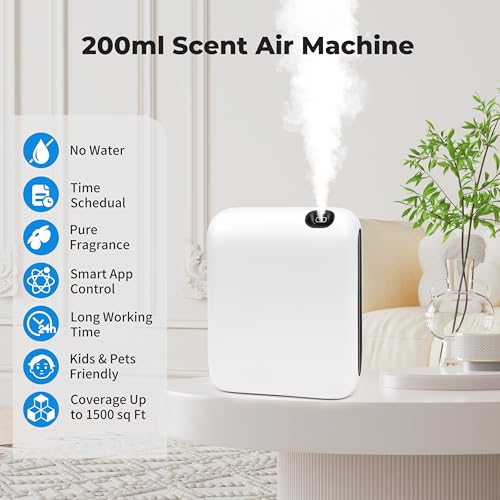 Upgraded Scent Air Machine for Home, 1500 Sq.Ft Hotel Collection Diffuser with Smart Cold Air Technology, Bluetooth Waterl...