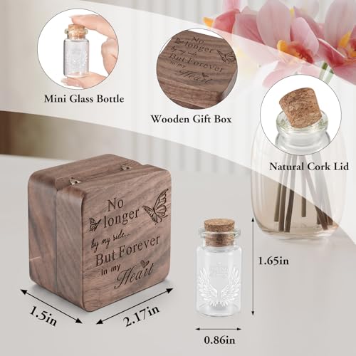 SOITIS Wooden Box for Ashes - Small Glass Urn for Human Ashes Keepsake, Mini Urns for Ashes Cremation Holder, Funeral Keep...