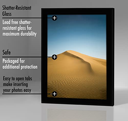 Americanflat 9x12 Picture Frame with Shatter-Resistant Glass - Signature Collection - Gallery-Style Frames Made of Enginee...