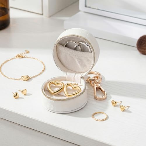 Hmxpls Portable Ring Holder Keychain, Mini Sports Jewelry Holder Box, Small Travel Ring Earring Stud Necklace Storage Case...