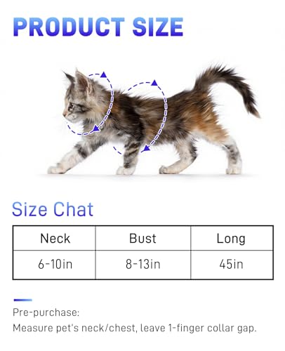 Gaahkai 3 Pack Cat Leash and Harness Set, Lightweight Adjustable Collar Escape Proof for Cats