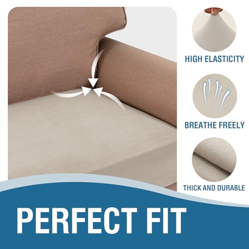 H.VERSAILTEX Couch Cushion Covers Stretch Couch Covers for 3 Cushion Couch Sofa Thick and Soft Couch Covers Washable (3 Se...
