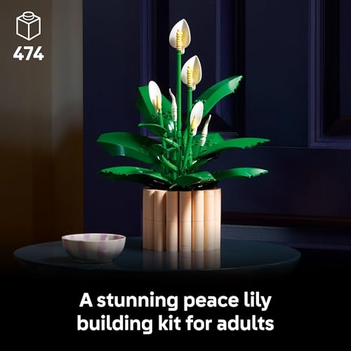 LEGO Botanicals Peace Lily Flower Building Set for Adults - Gifts for Mothers Day - DIY Bedroom, Book Shelf & Office Decor...