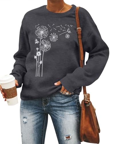 ASTANFY Be Kind Sweatshirt Womens Letter Print Pullover Long Sleeves Blessed Top Blouse