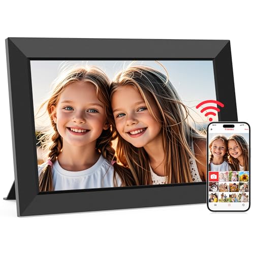 Frameo 10.1 Inch WiFi Digital Picture Frame, Smart Cloud Electronic Photo Frame with HD IPS Touch Screen Slideshow 32GB Me...