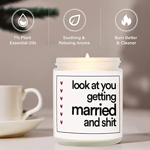 BaubleDazz Funny Wedding Gifts, Bachelorette & Bridal Shower Gift for Bride, 7oz Lavender Scented Soy Wax Candle, Bride to...