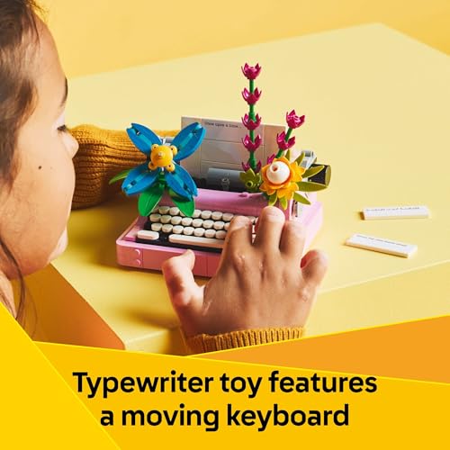 LEGO Creator 3 in 1 Typewriter with Flowers - Building Toy with 3 Building Options, Typewriter, Flowerpot with Pen & Noteb...