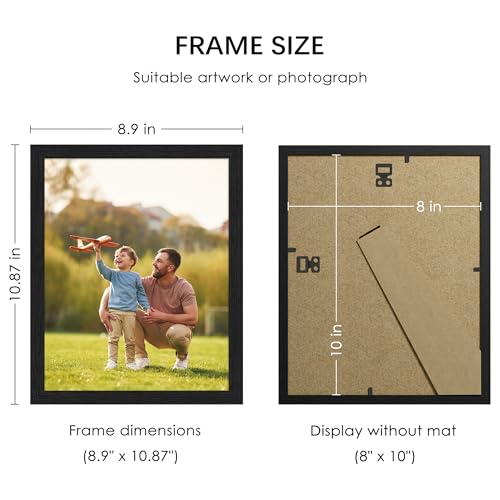 PEALSN 8x10 Picture Frame Set of 15, Wall Gallery Photo Frames for Wall Mounting or Tabletop Display, Black
