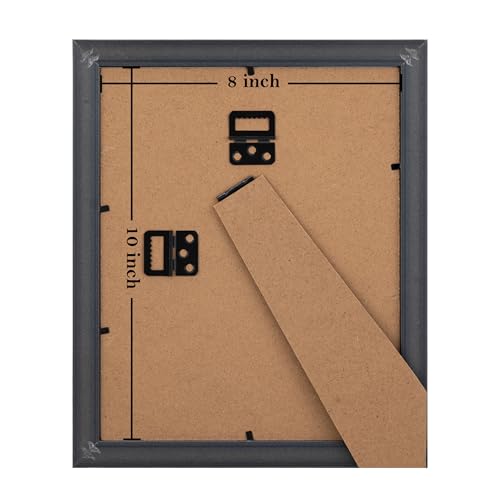 eletecpro 8x10 Picture Frames Set of 4, Gold Frames 8 x 10 with Glass Cover, Vintage Photo Frame Displays 5x7 Photo with M...