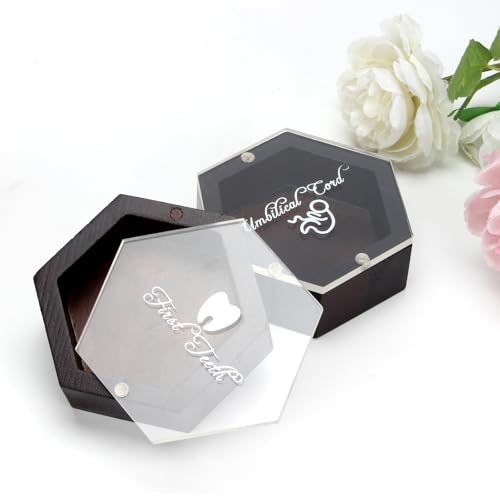 Lxmxgk Wooden Baby's First Keepsake Box, Newborn Essentials Must Haves Memory Box, Baby Memory Souvenir Collection Box, Ne...