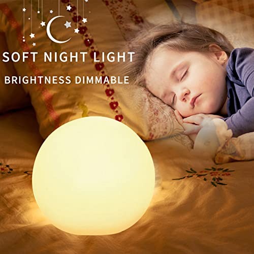 Censinda LED Glowing Ball Light, 8-Inch Cordless 16 Color Changing and 4 Light Modes Kids Night Light, Rechargeable & Dimm...