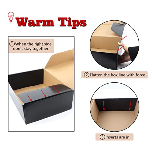 Hoikwo Medium Shipping Boxes for Mailing Shipping Packaging, Corrugated Cardboard Boxes for Packaging Small Business, (Bla...