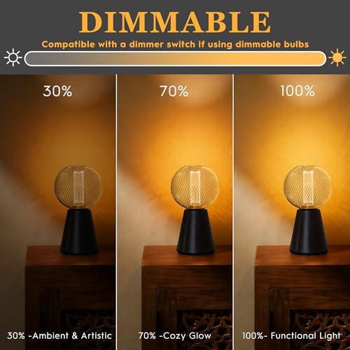Harwez Decorative LED Light Bulb, Golden Metal Mesh Cover, E26 Medium Base, LED Lights for Bedroom Floor Lamp, Ceiling Lig...
