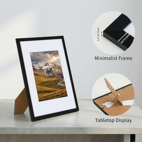 Rempry 8.5X11 Certificate Picture Frames Set of 11, Black 8.5x11 Photo Frames without Mat or Displays 6X8 Picture with Ma...