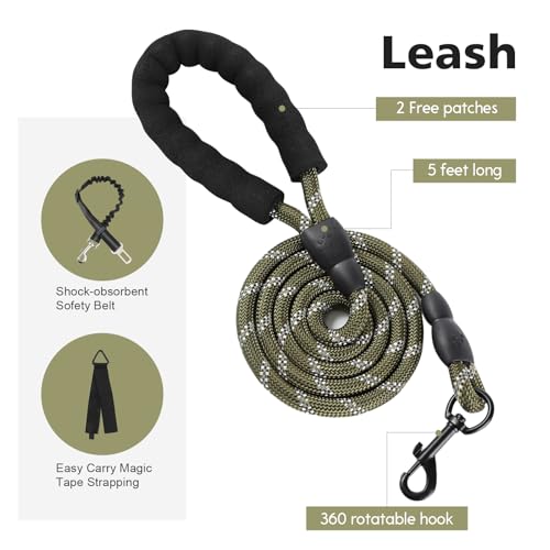 Yungaspy No Pull Tactical Dog Harness for Large Dogs, Escape Proof Molle Dog Vest Harness and Leash Set, Adjustable Milita...