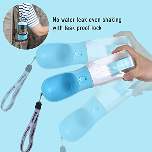 Cibaabo Dog Water Bottle with Food Container & Poop Bag Holder, Travel Water Bowl, Portable Pet Dispenser, Dog Gifts Stuff...