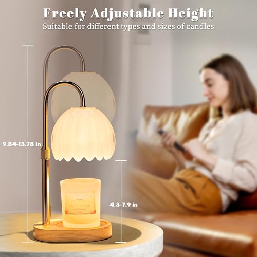 Heymirro Candle Warmer Lamp with Timer Dimmer Adjustable Height, for New Home Decor,Valentine's Day, Birthday Gifts for Wo...