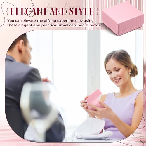 Landical 100 Pcs Jewelry Ring Gift Box 2'' x 2'' x 1'' Small Cardboard Earring Ring Gift Box with Velvet and Sponge Liner ...