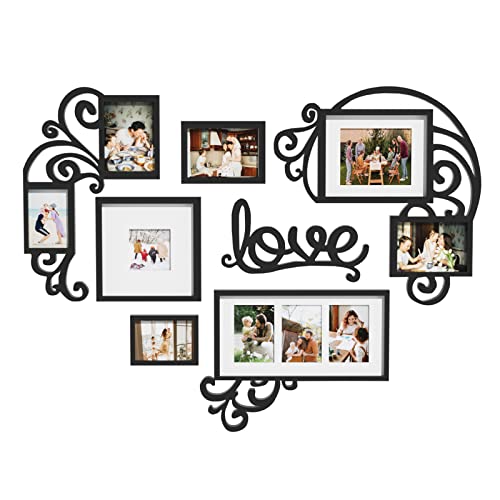 HELLO LAURA-Picture Frame Collage Large Wall Hanging Photo Frames Elegant Heart Collage Frame Gifts for Family Friends 4x6...