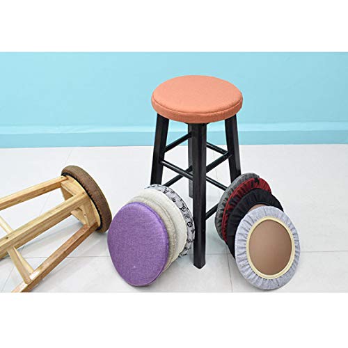 Levoberg Round bar Stool Covers Linen Sponge bar Stool Cushions Round Chair seat slipcovers 13inch/33cm ＃2