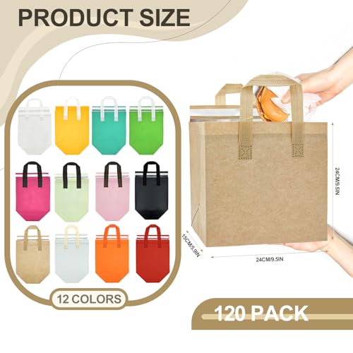 120 Pcs Insulated Take Out Bags Bulk in Thermal Insulation Lunch Bag for Hot Cold Food Pizza Coffee Milk Tea Delivery Cool...