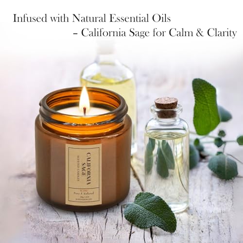 Candle Gift Set for Home – 4 Pack Scented Soy Wax Candles, Lavender, Jasmine, Sandalwood & Sage – Long Lasting Aromatherap...