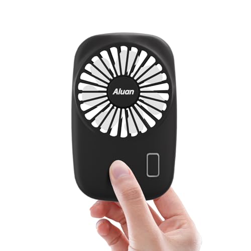 Aluan Handheld Mini Fan Powerful Small Personal Portable Speed Adjustable USB Rechargeable Eyelash Fan for Kids Girls Boys...