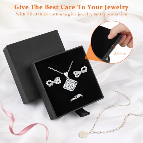 Mirgrmle Jewelry Box, 5Pcs Jewelry Boxes for Women 3.5×3.5x1 Inch Jewelry Gift Box, Cardboard Jewelry Gift Necklace Ring E...