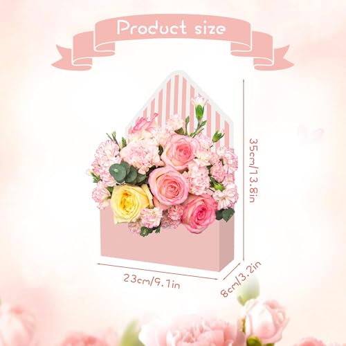 4 Pcs Mother's Day Florist Bouquet Envelope Boxes Mixed Style Flower Bouquet Packaging Gift Paper Boxes Gift Wrapping Enve...