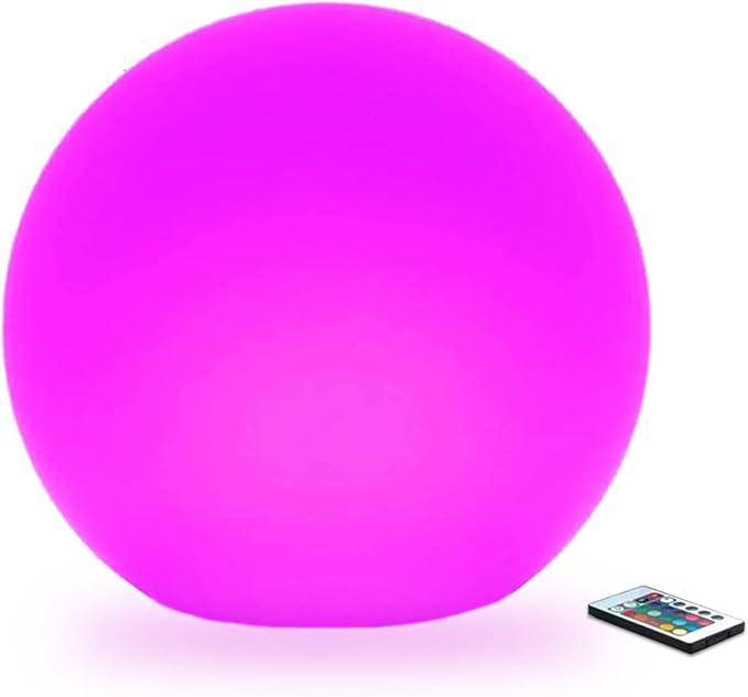Censinda LED Glowing Ball Light, 8-Inch Cordless 16 Color Changing and 4 Light Modes Kids Night Light, Rechargeable & Dimm...