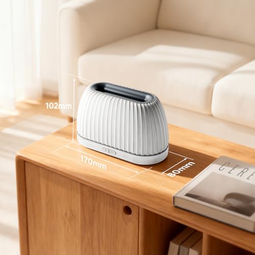 SOULORIGIN Essential Oil Diffuser, Flame Effect Aromatherapy Diffuser with 7-Color LED Lights & Auto Shut-Off, Ultrasonic ...