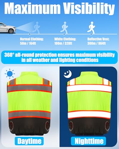 Lvkakmox Safety Cooling Vest Jacket with 2 Fans - Men and Women 21V Air Conditioner Lightweight Vests, With 20000mAh Battery