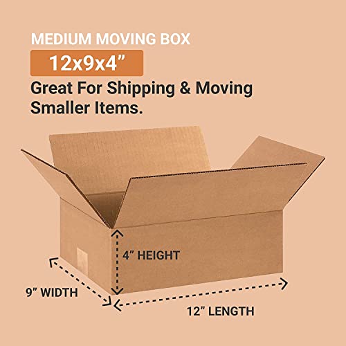 BOX USA Shipping Boxes Medium 12"L x 9"W x 4"H 25-Pack - Corrugated Cardboard Box for Moving, Mailing, Packing, Packaging ...