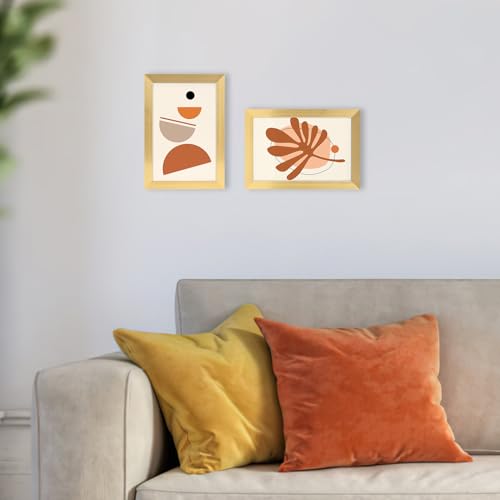 Hoikwo 18 Packs 4x6 Gold Multi Plastic Picture Frames Set with Plastic Cover for Family Photos, Artwork, Light Weight Bulk...
