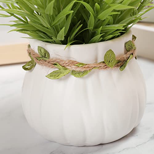 Artificial Flowers, Daisy Flower with Vase Silky Artificial Daisies Bouquet Fake Plant Bonsai for Home Office Wedding Deco...
