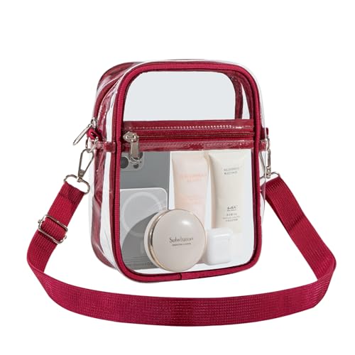 Clear Crossbody Bag - Waterproof Clear Tote Bag, Lightweight 0.3mm PVC Transparent Bag