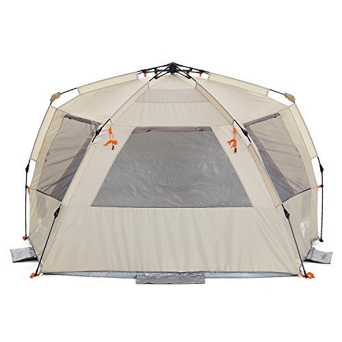 Easthills Outdoors Instant Shader Deluxe XL Beach Tent Easy Up 99" Wide for 4-6 Person Sun Shelter - Extended Zippered Por...
